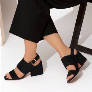 Authentic Céline Black Suede Sandals size 37.5